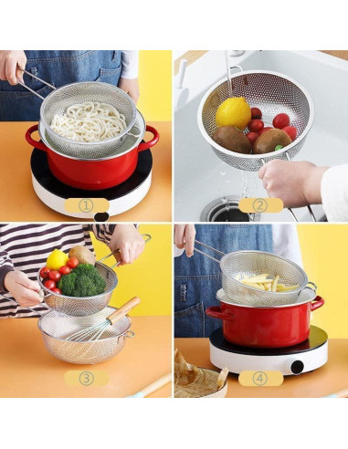 Colador de Acero Inoxidable GREATLINK 4,73L con Mango