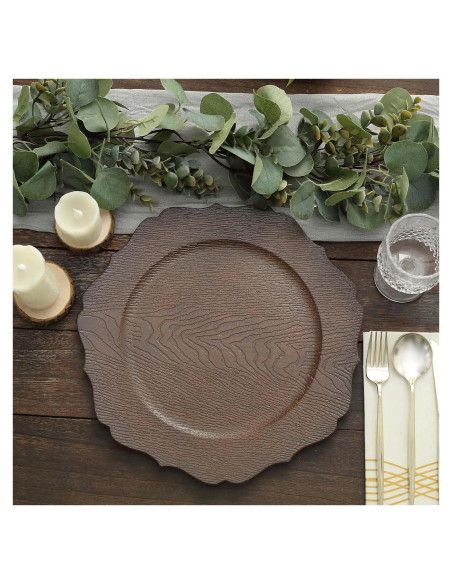 Platos Cargadores Acrílicos Efavormart 33 cm 6 Unidades Marrón Platos Cargadores Acrílicos Efavormart 33 cm 6 Unidades Marrón