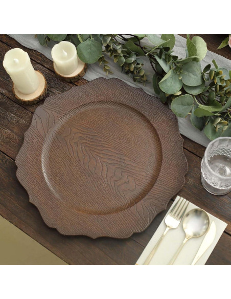 Platos Cargadores Acrílicos Efavormart 33 cm 6 Unidades Marrón Platos Cargadores Acrílicos Efavormart 33 cm 6 Unidades Marrón