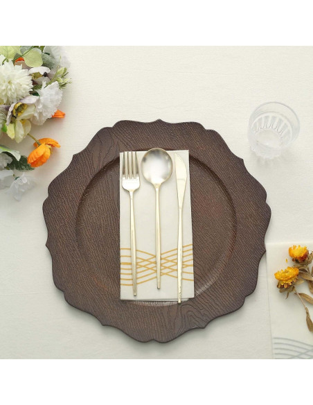 Platos Cargadores Acrílicos Efavormart 33 cm 6 Unidades Marrón Platos Cargadores Acrílicos Efavormart 33 cm 6 Unidades Marrón