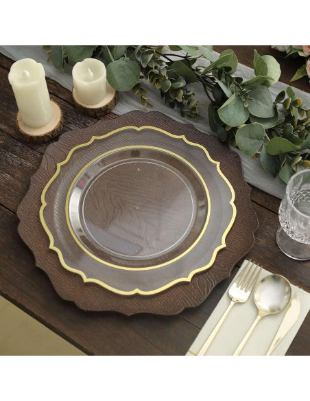 Platos Cargadores Acrílicos Efavormart 33 cm 6 Unidades Marrón Platos Cargadores Acrílicos Efavormart 33 cm 6 Unidades Marrón