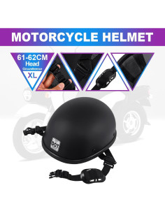 Casco de Motocicleta Beanie H-YEEU XL Aprobado DOT Negro 2