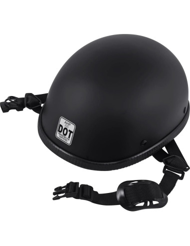 Casco de Motocicleta Beanie H-YEEU XL Aprobado DOT Negro