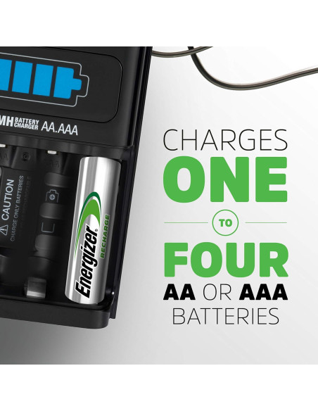 Cargador Energizer 1 Hora para Baterías AA AAA NiMH Cargador Energizer 1 Hora para Baterías AA AAA NiMH