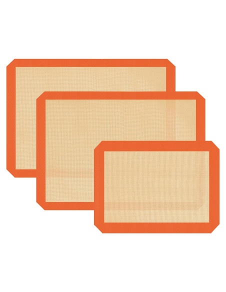 Juego de 3 Tapetes de Silicona Dwavele Antiadherentes 42x30 cm Juego de 3 Tapetes de Silicona Dwavele Antiadherentes 42x30 cm