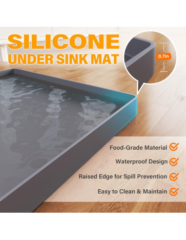 Alfombrilla Impermeable FLATO 86x55 cm para Fregadero