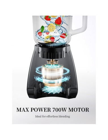 Licuadora SHARDOR 700W Tarro de Vidrio 1.5L 9 Funciones
