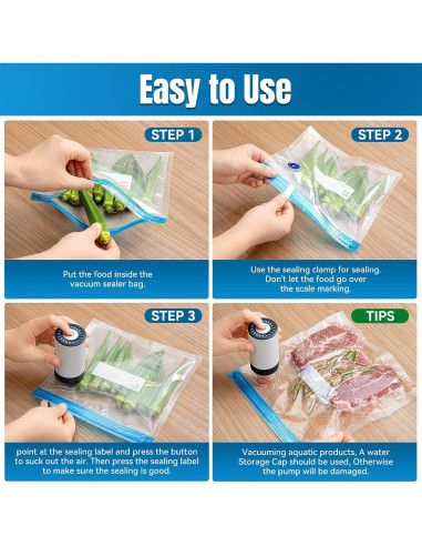 Sellador de Vacío de Mano Billty VSH01 + 30 Bolsas Sous Vide