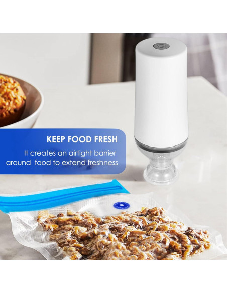 Sellador de Alimentos al Vacío VICARKO Portátil USB con 5 Bolsas Sellador de Alimentos al Vacío VICARKO Portátil USB con 5 Bolsas