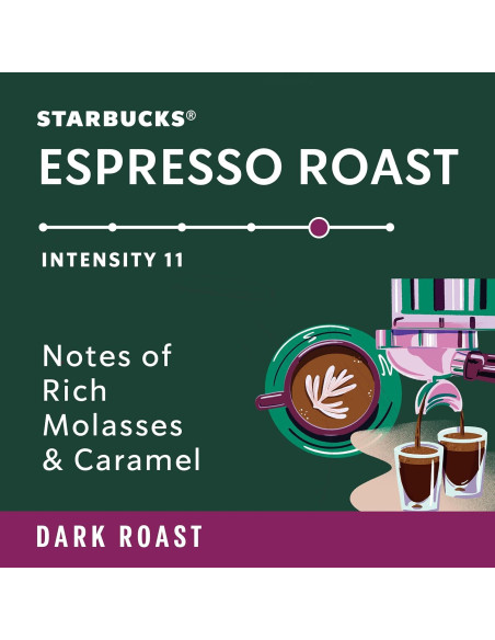 Cápsulas de Espresso Tostado Oscuro Starbucks Nespresso 50 Unidades Cápsulas de Espresso Tostado Oscuro Starbucks Nespresso 50 Unidades