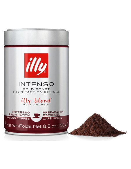 Café Espresso Molido Illy Intenso 249g - Sabor Completo Café Espresso Molido Illy Intenso 249g - Sabor Completo