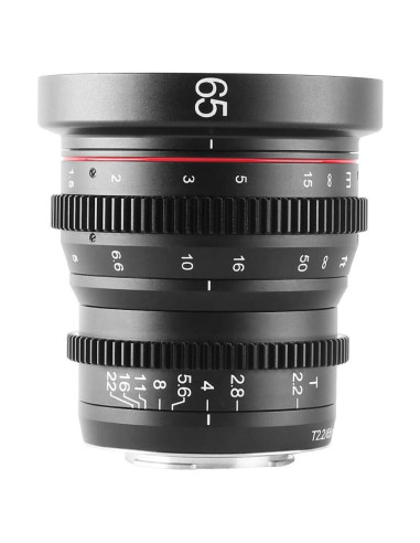 Lente de Cine Meike 65mm T2.2 MFT Manual 4K para Cámaras