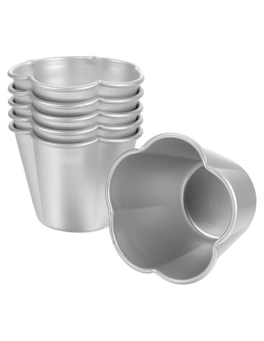 Moldes de Flan Individual Luxshiny 6 Piezas Aluminio 7,5 cm