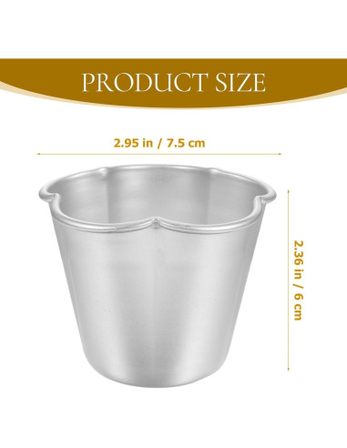 Moldes de Flan Individual Luxshiny 6 Piezas Aluminio 7,5 cm