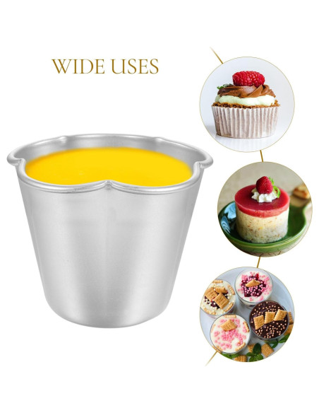 Moldes de Flan Individual Luxshiny 6 Piezas Aluminio 7,5 cm Moldes de Flan Individual Luxshiny 6 Piezas Aluminio 7,5 cm