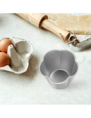 Moldes de Flan Individual Luxshiny 6 Piezas Aluminio 7,5 cm