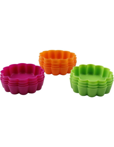 Molde de Tartas Mini Webake Silicona Antiadherente 8,26 cm 12 Pzas Molde de Tartas Mini Webake Silicona Antiadherente 8,26 cm 12 Pzas