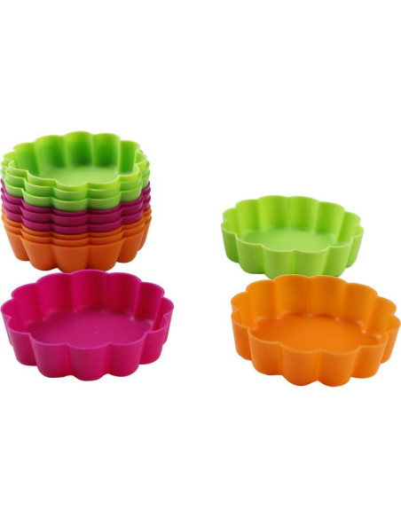 Molde de Tartas Mini Webake Silicona Antiadherente 8,26 cm 12 Pzas Molde de Tartas Mini Webake Silicona Antiadherente 8,26 cm 12 Pzas