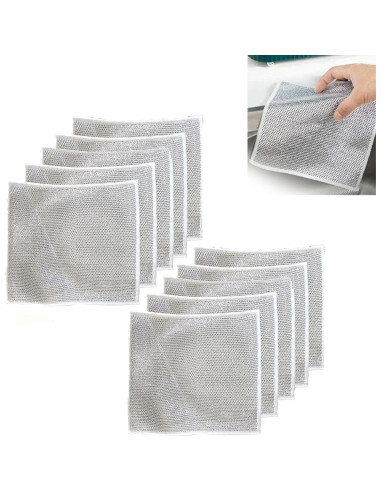 Paño de Cocina Zoreni 10PCS Microfibra Antideslizante 20x20cm