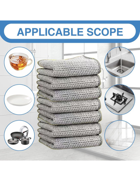 20 Trapos de Limpieza Multiusos QIYUDA 20x20cm Reutilizables 20 Trapos de Limpieza Multiusos QIYUDA 20x20cm Reutilizables