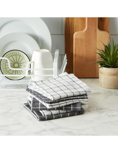 Conjunto de paños de cocina DII Basic Terry 30x30 cm 6 Piezas Gris Conjunto de paños de cocina DII Basic Terry 30x30 cm 6 Piezas Gris