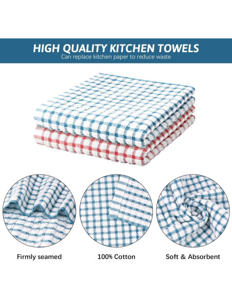 Trapos de Cocina Nialnant 8 Pcs 100% Algodón Absorbentes Trapos de Cocina Nialnant 8 Pcs 100% Algodón Absorbentes