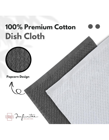 Paño de Platos Infinitee Xclusives 100% Algodón 30x30 cm - 4 Pzas