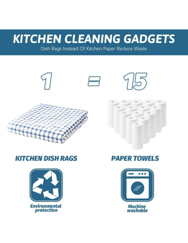Trapos de Cocina Nialnant 8 Pcs 100% Algodón Absorbentes