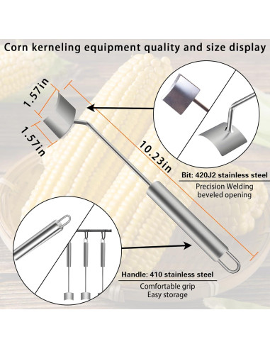 Pelador de Maíz AOBOD Acero Inoxidable 2 Pcs