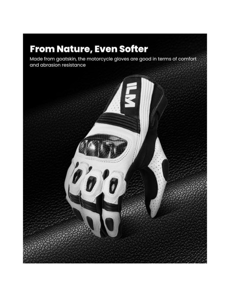 Guantes de Motocicleta ILM GL4 de Cuero de Cabra Táctiles S Guantes de Motocicleta ILM GL4 de Cuero de Cabra Táctiles S
