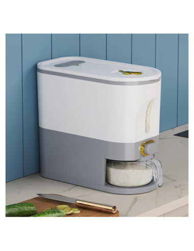 Dispensador de arroz Lenwi 11 lbs libre de BPA - Gris