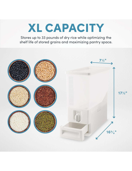 Dispensador de Arroz Aroma XL 14.97 kg con Medición Automática Dispensador de Arroz Aroma XL 14.97 kg con Medición Automática