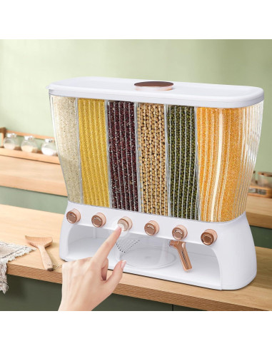 Dispensador de Alimentos Secos JUOPTGJ 6 Compartimentos 42x16.5x36cm