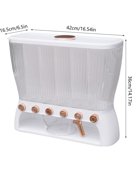 Dispensador de Alimentos Secos JUOPTGJ 6 Compartimentos 42x16.5x36cm Dispensador de Alimentos Secos JUOPTGJ 6 Compartimentos 42x16.5x36cm
