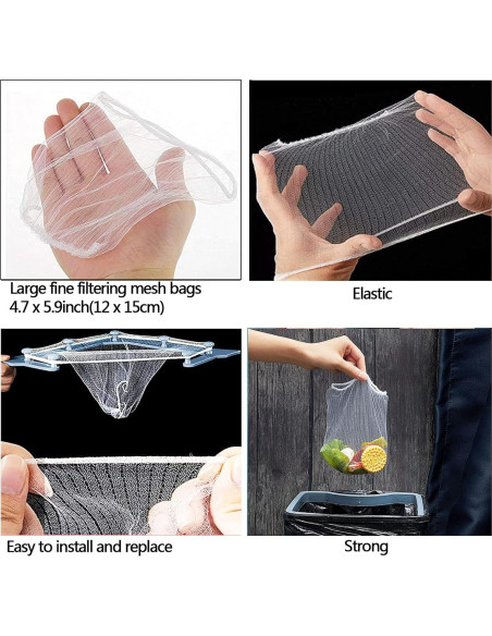 Filtro Triangular para Fregadero HiBD con 100 Bolsas de Malla Filtro Triangular para Fregadero HiBD con 100 Bolsas de Malla