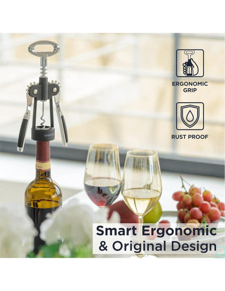 Sacacorchos Deiss 2 en 1 para Vino y Cerveza - Ergonomico Sacacorchos Deiss 2 en 1 para Vino y Cerveza - Ergonomico