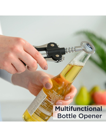 Sacacorchos Deiss 2 en 1 para Vino y Cerveza - Ergonomico Sacacorchos Deiss 2 en 1 para Vino y Cerveza - Ergonomico