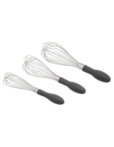 Juego de batidores de acero inoxidable Amazon Basics 3 piezas