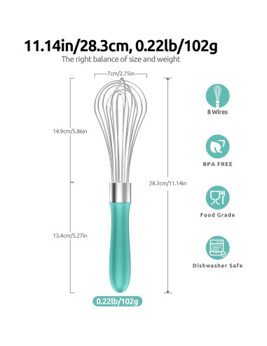Batidor de Globo U-Taste Acero Inoxidable 18/10 Aqua Sky