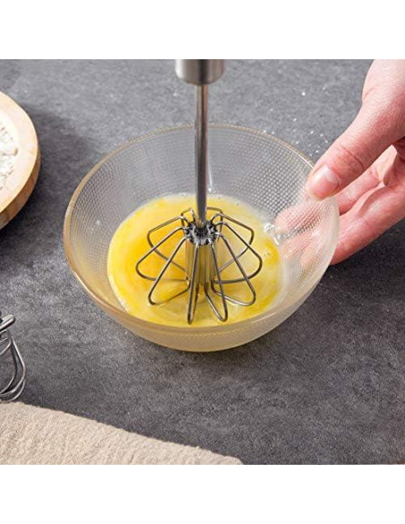 Batidor de Huevos Semiautomático Fnoko Acero Inoxidable 3PCS Batidor de Huevos Semiautomático Fnoko Acero Inoxidable 3PCS