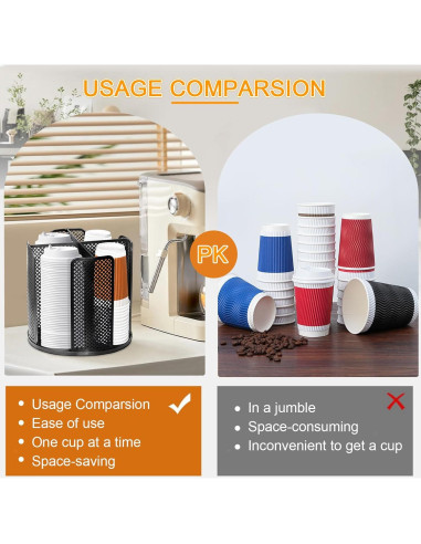 Soporte Rotatorio para Tazas de Papel Ceiiseaon 4 Compartimentos