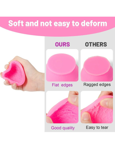 Molde de Silicona Patelai 3D Bola de Helado Rosa 3 Piezas
