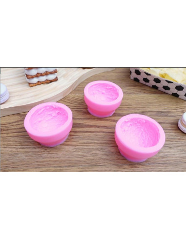 Molde de Silicona Patelai 3D Bola de Helado Rosa 3 Piezas