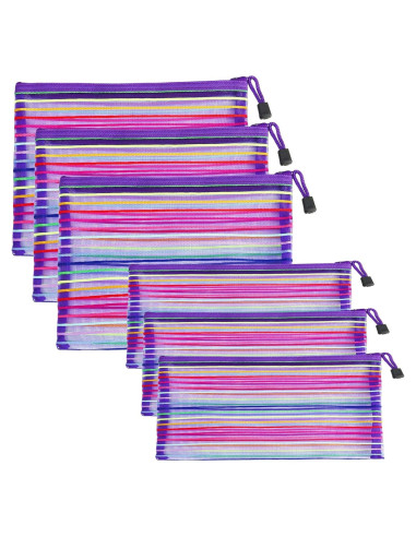 Bolsas de Malla con Cremallera CarryEpic 6 Pcs Púrpura
