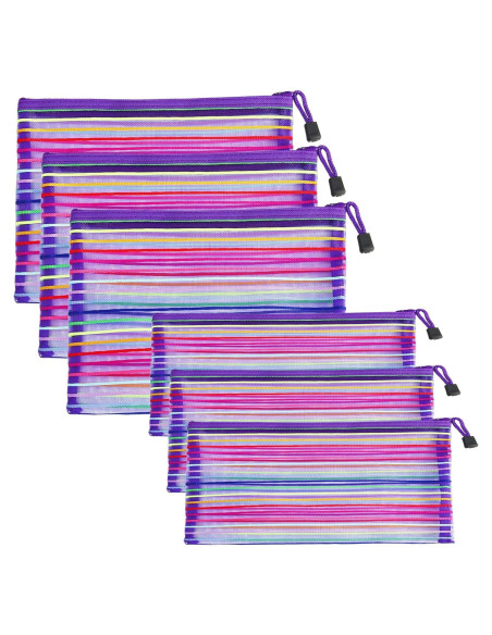 Bolsas de Malla con Cremallera CarryEpic 6 Pcs Púrpura Bolsas de Malla con Cremallera CarryEpic 6 Pcs Púrpura