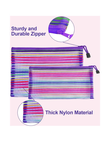 Bolsas de Malla con Cremallera CarryEpic 6 Pcs Púrpura