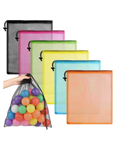 Bolsa de Malla PLULON 6 Pcs 45x30 cm con Cierre de Cordón