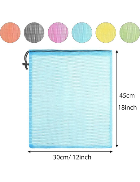 Bolsa de Malla PLULON 6 Pcs 45x30 cm con Cierre de Cordón Bolsa de Malla PLULON 6 Pcs 45x30 cm con Cierre de Cordón