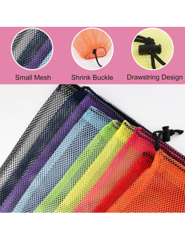 Bolsa de Malla PLULON 6 Pcs 45x30 cm con Cierre de Cordón