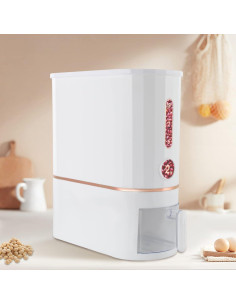 Dispensador de Arroz Unnsiapit 10kg con Taza Medidora Blanco 2